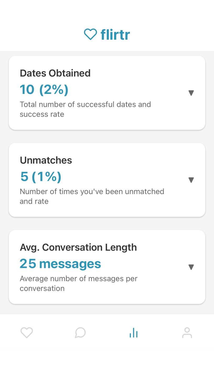 Dating practice app screen - improve dating skills with virtual dating